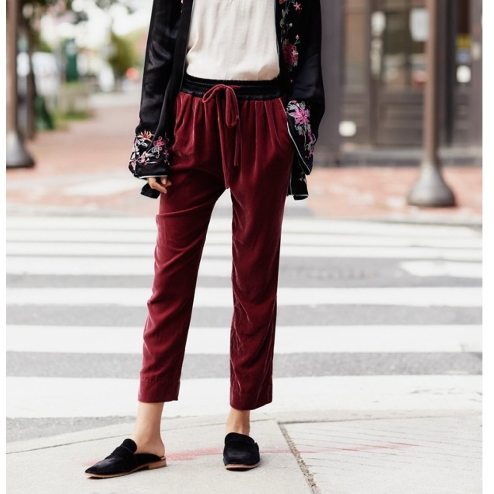 Free people velvet track pant